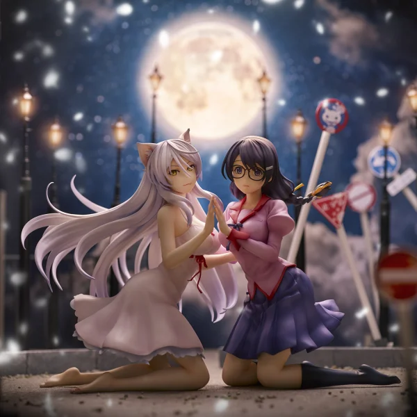 Union Creative "Nekomonogatari" Tsubasa Hanekawa Set of 2 Complete Figure - Monogatari Series