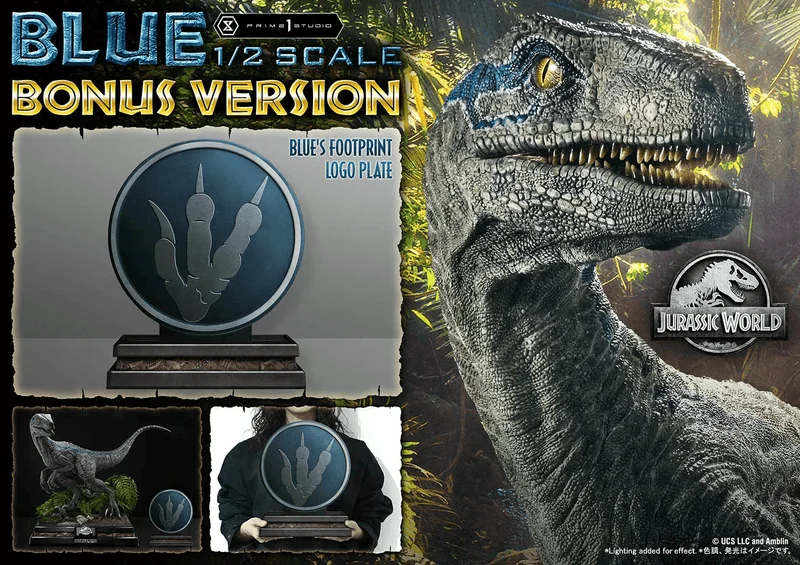 Prime 1 Studio Legacy Museum Collection Jurassic World: Fallen Kingdom (Film) Blue 1/2 Scale Bonus Version - Jurassic Park