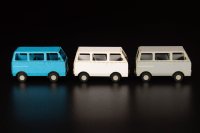 1/80 Scale Paper kit Town Corner Accessory Series kei van(white/blue/silver) 4