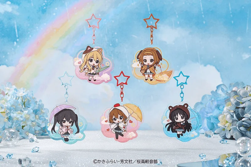 GoodSmile Moment K-ON! Fluffy Rain Series Collectible Acrylic Keychain - K-ON!