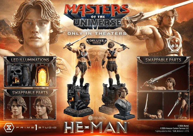 Prime 1 Studio Real Elite Masterline Masters of the Universe (2026 Film) He-Man Deluxe Version - Masters of the Universe
