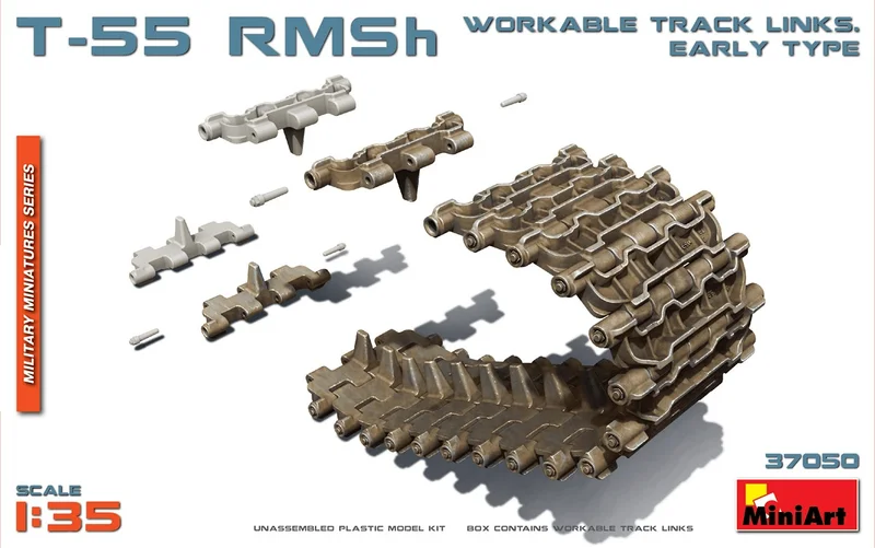 [37050] 1/35 T-55 RMSh Workable Track Links. Early Type
