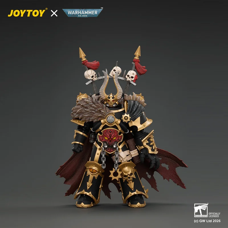 JOYTOY Black Legion Chaos Lord with Power Fist, Plasma Pistol and Astartes Chainblade - Warhammer 40K