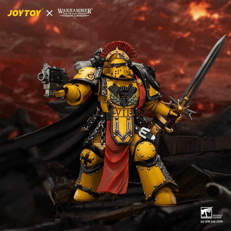 Imperial Fists Legion Praetor in Mk III Armour with Power Sword and Bolt Pistol