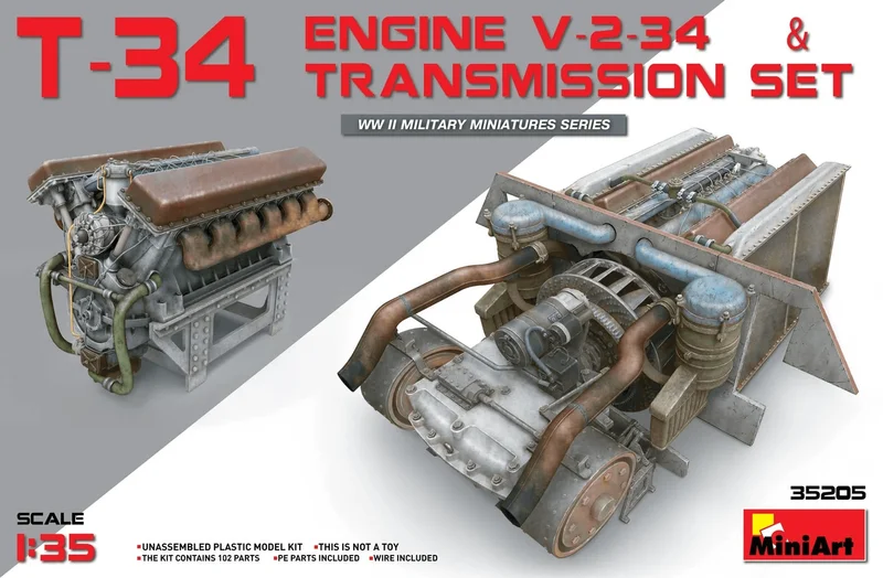 [35205] 1/35 T-34 Engine(V-2-34) & Transmission Set